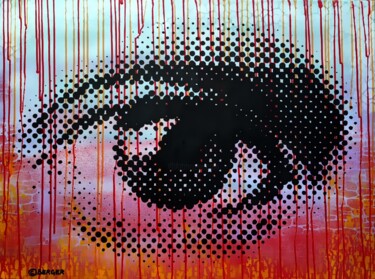 Картина под названием "Eye in the sky" - Christian Berger, Подлинное произведение искусства, Акрил Установлен на Деревянная…