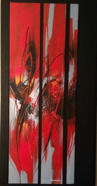 Peinture intitulée "En rouge et noir" par Christian Bessede, Œuvre d'art originale, Acrylique