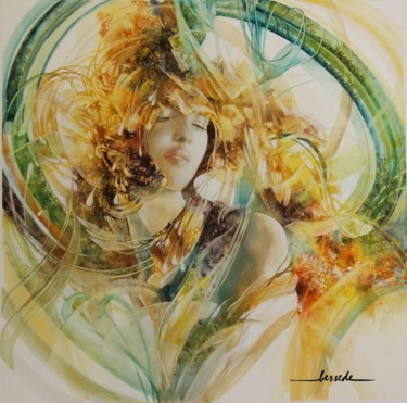 Painting titled ""parfum-de-femme" a…" by Christian Bessede, Original Artwork, Watercolor