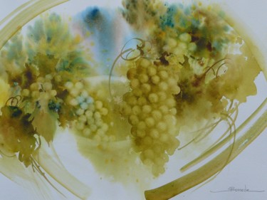 Painting titled "vendanges" by Christian Bessede, Original Artwork, Watercolor
