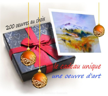 Картина под названием "Idée cadeau origina…" - Christian Bessede, Подлинное произведение искусства, Акварель
