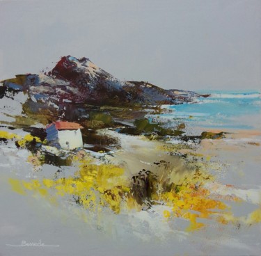Painting titled "Vue sur mer  paysag…" by Christian Bessede, Original Artwork, Acrylic