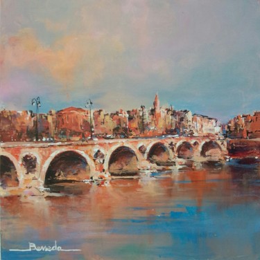 Painting titled "le pont neuf toulou…" by Christian Bessede, Original Artwork, Acrylic