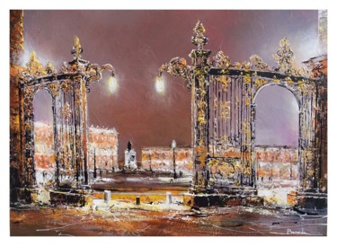 Painting titled "Place stanislas" by Christian Bessede, Original Artwork, Acrylic