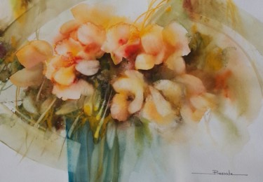 Painting titled "Bouquet" by Christian Bessede, Original Artwork, Watercolor