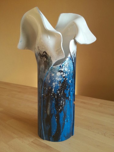 Sculpture intitulée "Écume vase déco en…" par Christian Bessede, Œuvre d'art originale, Résine