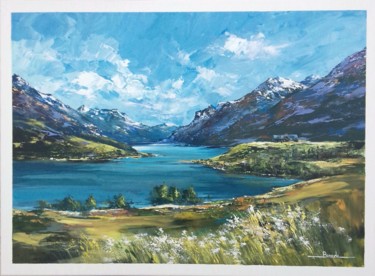 Painting titled "Waterton parc alber…" by Christian Bessede, Original Artwork, Acrylic
