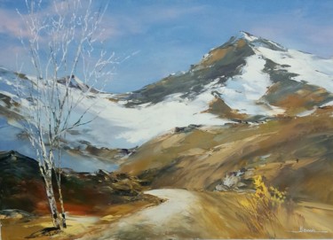 Painting titled "Au détour  du chemin" by Christian Bessede, Original Artwork, Oil