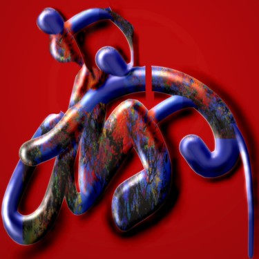 Arts numériques intitulée "Les acrobates" par Christian Bessede, Œuvre d'art originale, Peinture numérique