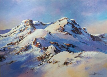 Painting titled "Paysage montagne 7" by Christian Bessede, Original Artwork, Acrylic