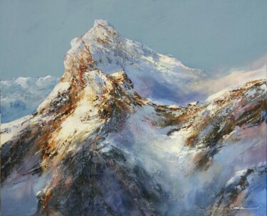 Pittura intitolato "Paysage montagne 10" da Christian Bessede, Opera d'arte originale, Acrilico