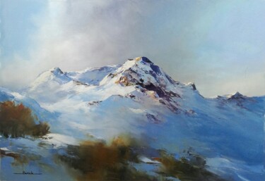 Pintura titulada "Paysage montagne 15" por Christian Bessede, Obra de arte original, Oleo