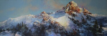 Pittura intitolato "Paysage montagne en…" da Christian Bessede, Opera d'arte originale, Acrilico
