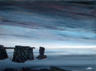 La Pointe des Poulains à Belle-iIe Peinture intitulée "La Pointe des Poula…" par Christian Biard, Œuvre d'art originale, Huile