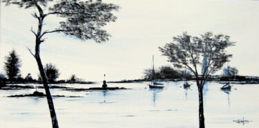 Peinture intitulée "Mouillages dans le…" par Christian Biard, Œuvre d'art originale, Huile