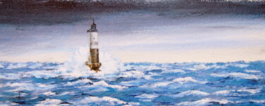 Painting titled "Phare Ar Men" by Christian Biard, Original Artwork, Oil