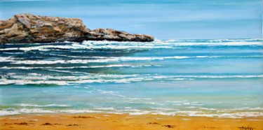 Painting titled "Belle-Ile - Plage d…" by Christian Biard, Original Artwork, Oil