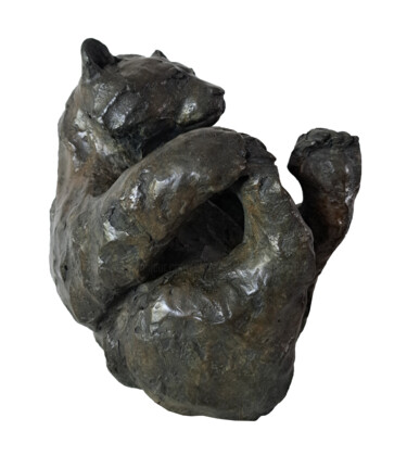 Sculptuur getiteld "l'ours joueur" door Christian Bigeast, Origineel Kunstwerk, Bronzen