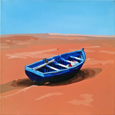 Pintura titulada "Bateau de pêche sur…" por Christian Bouard, Obra de arte original, Acrílico Montado en Bastidor de camilla…