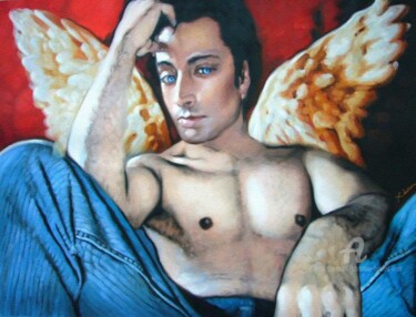 Painting titled "Badz_Angel" by Christian Boulad (Xian), Original Artwork, Oil