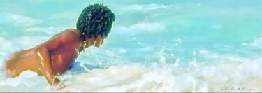 Peinture intitulée "Homme à la mer" par Christian Boulad (Xian), Œuvre d'art originale, Huile