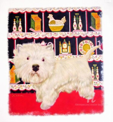 Painting titled "Milou_West Highland…" by Christian Boulad (Xian), Original Artwork, Oil