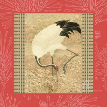 Art textile intitulée "Nipponia ou l'Ibis…" par Christian Boulad (Xian), Œuvre d'art originale