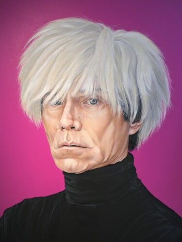 Painting titled "Andy Warhol" by Christian Charrière, Original Artwork, Oil