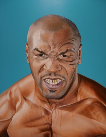 Painting titled "Mike Tyson" by Christian Charrière, Original Artwork, Oil