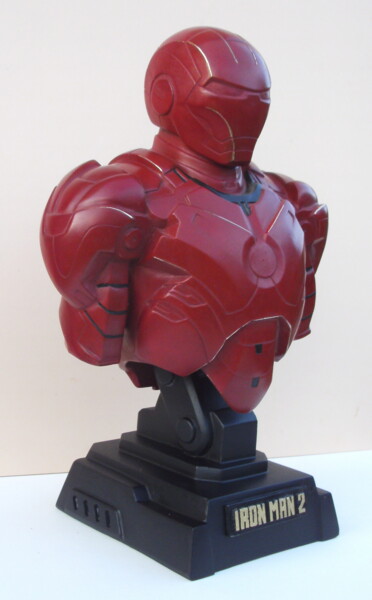 Sculptuur getiteld "iron man 2" door Christian Choquet, Origineel Kunstwerk, Bronzen