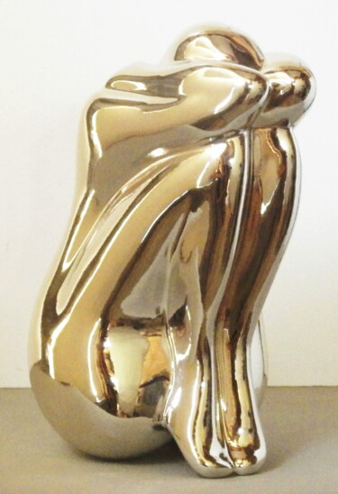 Sculpture intitulée "REPLI SUR SOI résin…" par Christian Choquet, Œuvre d'art originale, Résine