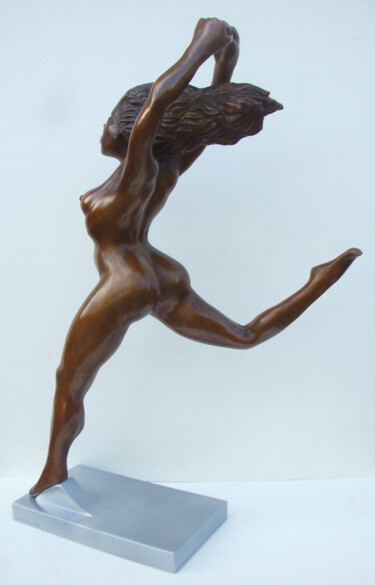 Sculptuur getiteld "l'envol-bronze-brun…" door Christian Choquet, Origineel Kunstwerk, Metalen
