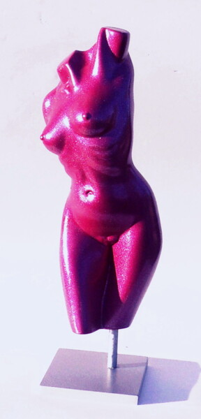 Sculptuur getiteld "Féminité Fuschia" door Christian Choquet, Origineel Kunstwerk, Hars