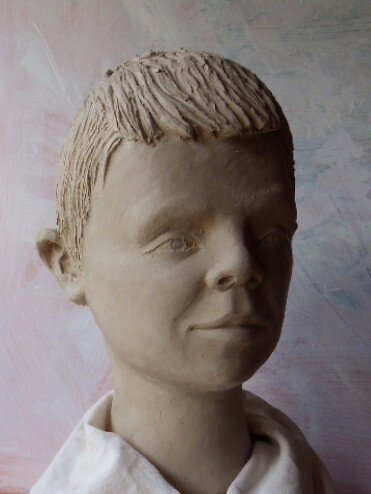 Скульптура под названием "Buste de Rouane" - Christian Choquet, Подлинное произведение искусства, Глина