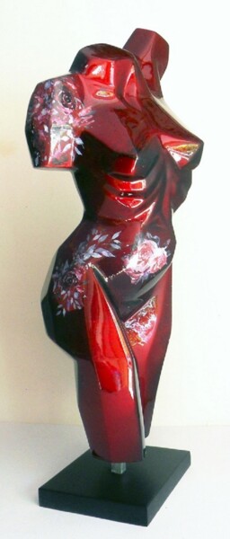 Sculpture intitulée "Grand nu "Femmefleu…" par Christian Choquet, Œuvre d'art originale, Résine