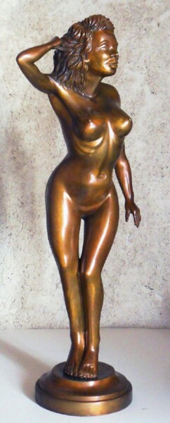 Sculpture titled "fille des îles" by Christian Choquet, Original Artwork, Bronze