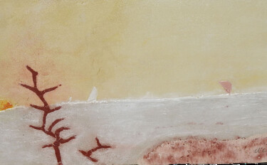 Peinture intitulée "ballet rose" par Christian Counord, Œuvre d'art originale, Pigments Monté sur Autre panneau rigide