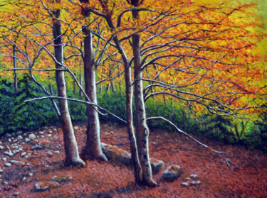 Peinture intitulée "L'automne" par Christian D'Agostino, Œuvre d'art originale, Huile