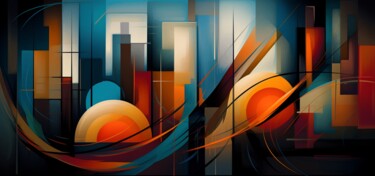 Digital Arts titled "Cities abstractalis" by Christian Debien, Original Artwork, Oil