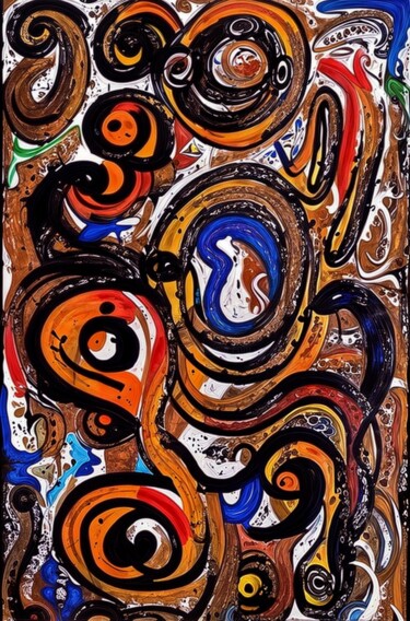 Digital Arts titled "Cosmic Swirl" by Christian Debien, Original Artwork, Oil