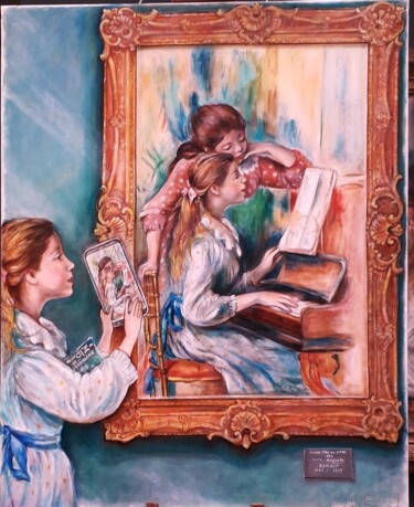 Painting titled "Jeunes filles au pi…" by Christian Eprinchard, Original Artwork, Oil