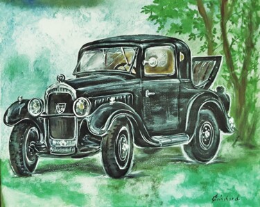 Painting titled "voiture ancienne" by Christian Eprinchard, Original Artwork, Acrylic
