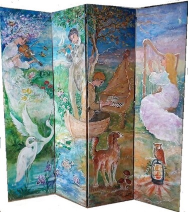 Peinture intitulée "Symphonie des Saiso…" par Christian Eprinchard, Œuvre d'art originale, Huile