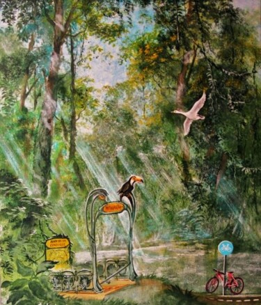 Malerei mit dem Titel "jungle à la Concorde" von Christian Eprinchard, Original-Kunstwerk, Acryl