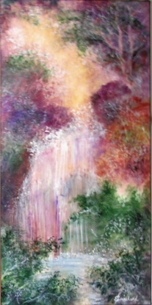 Peinture intitulée "Cascade" par Christian Eprinchard, Œuvre d'art originale, Huile