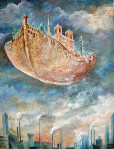 Картина под названием "L 'arche sidérale" - Christian Eprinchard, Подлинное произведение искусства, Масло