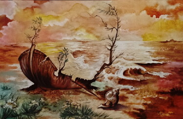 Schilderij getiteld "Visage de la Mer" door Christian Eprinchard, Origineel Kunstwerk, Olie