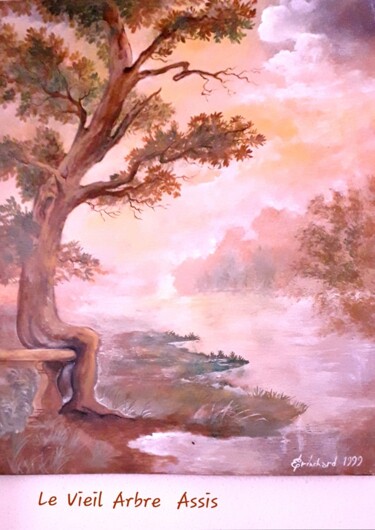 Painting titled "Le vieil arbre assis" by Christian Eprinchard, Original Artwork, Oil