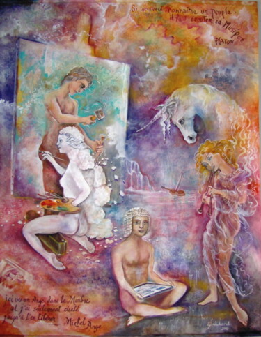 Картина под названием "Inspiration Partagée" - Christian Eprinchard, Подлинное произведение искусства, Масло