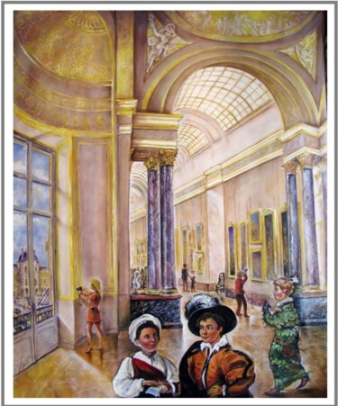 Painting titled "1 matin au Musée pa…" by Christian Eprinchard, Original Artwork, Oil